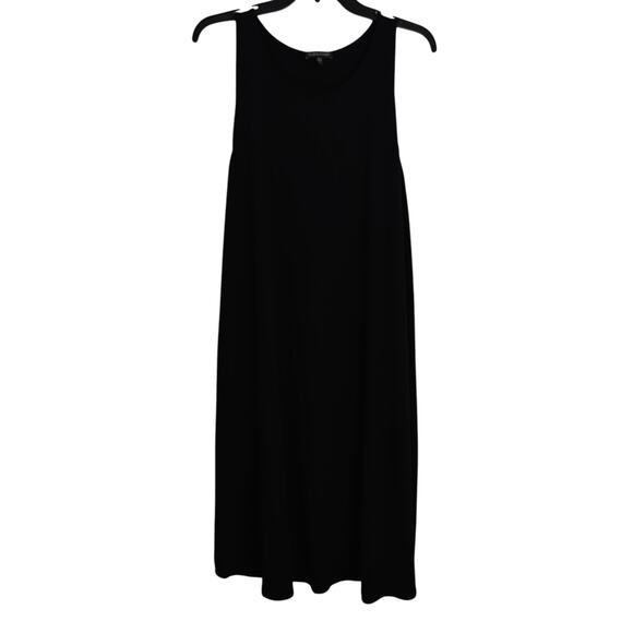 Eileen Fisher Stretch Jersey Tank Dress Size XL Black Sleeveless Minimalist - Picture 2 of 6